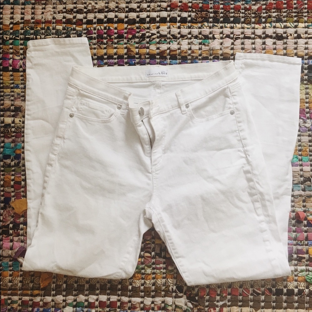 LOFT White Skinny Jeans
